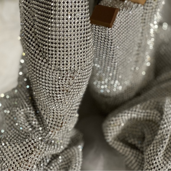 Crystal rhinestones are embellished slouch boots New with defeats - Picture 8 of 10